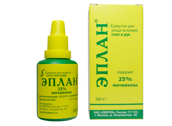 Гель ЭПЛАН 25% МОЧЕВИНЫ Гель ЭПЛАН 25% МОЧЕВИНЫ применяется для ухода за сухой, грубой, потрескавшейся кожей рук и стоп.